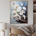 thumbnail image 1 of Designart "Simplistic Azure And Snow Cherry Blossom I" Cherry Blossom Floater Framed Canvas Prints, 1 of 5