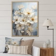 thumbnail image 1 of Designart "Simplistic Beige And Azure Buttercups On Blue I" Buttercups Floater Framed Wall Art Prints, 1 of 5