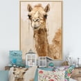 thumbnail image 1 of Designart "Simplistic Beige Camel II" Animals Camel Floater Framed Wall Art Living Room, 1 of 5