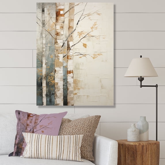 Designart "Simplistic Birch Essence III" Tree Birch Wall Art Prints