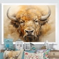 thumbnail image 1 of Designart "Simplistic Bison Head" Animals Bison Picture Framed Wall Art Living Room, 1 of 5