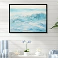 thumbnail image 1 of Designart "Simplistic Blue And White Beach" Coastal Waves Floater Framed Wall Art Prints, 1 of 5