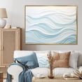 thumbnail image 1 of Designart "Simplistic Blue And White Waves" Abstract Marble Floater Framed Canvas Art Print, 1 of 5