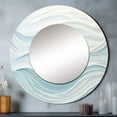 thumbnail image 1 of Designart "Simplistic Blue And White Waves" Abstract Marble Rund Mirror For Wall Decor - Large Blue Round Print Mirror - Round Modern Mirror - Wall Mounted Round Large Mirror - 29" x 29", 1 of 6