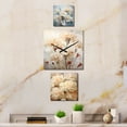thumbnail image 1 of Designart "Simplistic Carnation Cluster" Carnations Oversized Wall Clock - Set Of 3 - Multipanel Traditional Clock For Living Room Décor - Large Vertical Clock, 1 of 6