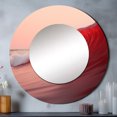 thumbnail image 1 of Designart "Simplistic Crimson Wave Landscape" Beach Rund Mirror For Wall Decor - Large Red Round Print Mirror - Round Coastal Mirror - Wall Mounted Round Large Mirror - 36" x 36", 1 of 6