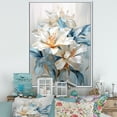thumbnail image 1 of Designart "Simplistic Floral Array IV" Rhododendron Floater Framed Wall Art Prints, 1 of 5