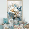 thumbnail image 1 of Designart "Simplistic Floral Array IV" Rhododendron Floater Framed Wall Art Prints, 1 of 5