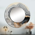 thumbnail image 1 of Designart "Simplistic Geode Panorama" Stone Geode Beige Large Round Mirror - Round Bedroom Mirror Wall Decor - Traditional Round Printed Mirror - 36" x 36", 1 of 6
