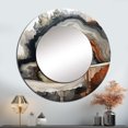 thumbnail image 1 of Designart "Simplistic Geode Panorama" Stone Geode Round Mirror Wall Decor Traditional - Large Beige Round Bathroom Mirror - Round Mirror - 29" x 29", 1 of 6