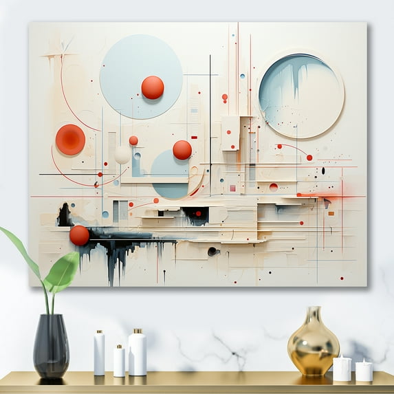 Designart "Simplistic Geometric Pastel Ink Creation" Modern Geometric Canvas Wall Art