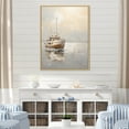thumbnail image 1 of Designart "Simplistic Horizon With Fishing Boat" Coastal Boat Floater Framed Wall Art Prints, 1 of 1