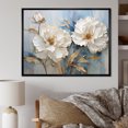 thumbnail image 1 of Designart "Simplistic Ivory Carnations I" Carnations Floater Framed Canvas Prints, 1 of 5