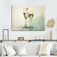 thumbnail image 1 of Designart "Simplistic Sips In Green Champagne Glass" Champagne Canvas Wall Art, 1 of 7