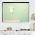 thumbnail image 1 of Designart "Simplistic Sips In Green Champagne Glass I" Champagne Floater Framed Canvas Prints, 1 of 5
