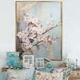 thumbnail image 1 of Designart "Simplistic Taupe Cherry Blossom I" Cherry Blossom Floater Framed Canvas Art Print, 1 of 5