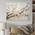 thumbnail image 1 of Designart "Simplistic Taupe Cherry Blossom II" Cherry Blossom Floater Framed Wall Art Prints, 1 of 5