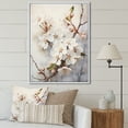 thumbnail image 1 of Designart "Simplistic Taupe Cherry Blossom III" Cherry Blossom Floater Framed Wall Art Living Room, 1 of 5