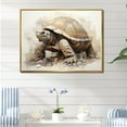 thumbnail image 1 of Designart "Simplistic Turtle I" Animals Turtle Floater Framed Wall Art Living Room, 1 of 5