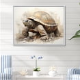 thumbnail image 1 of Designart "Simplistic Turtle I" Animals Turtle Floater Framed Wall Art Living Room, 1 of 5