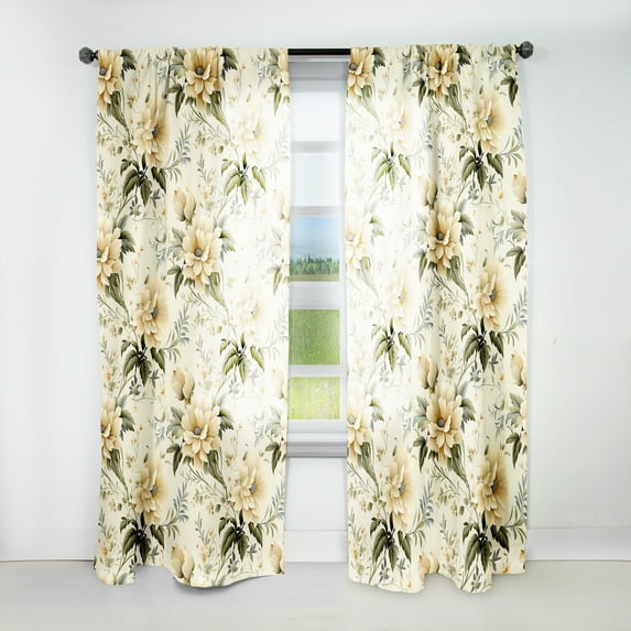 Designart "Simplistic Victorian Elegance I" Botanical Traditional Curtain, Floral Single Panel