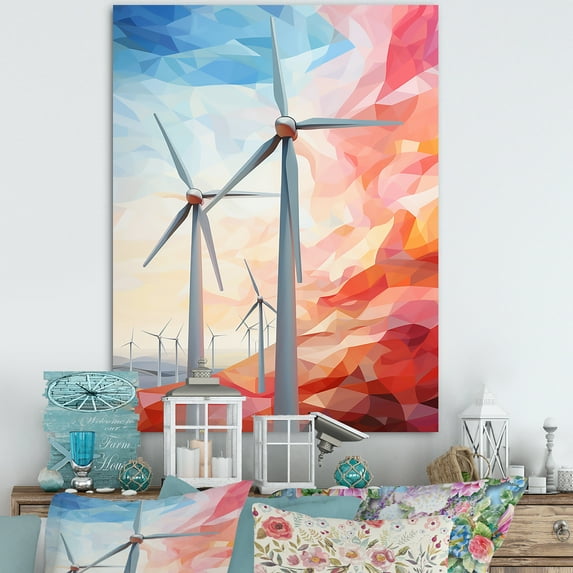 Designart "Simplistic Wind Energy I" Wind Turbines Wall Art Prints