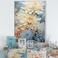 thumbnail image 1 of Designart "Simply Beige And Muted Blue Mums In Bloom V" Mums Floater Framed Wall Decor, 1 of 5