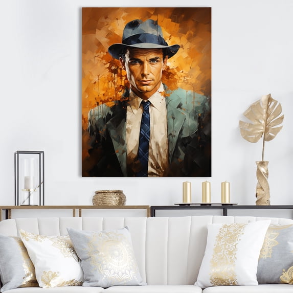 Designart "Sinatra In Sapphire Popart" Pop Art Wall Art Prints