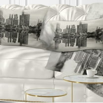 Designart Singapore Skyline View Panorama - Cityscape Throw Pillow - 12x20
