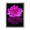 thumbnail image 1 of Designart 'Single Purple Chrysanthemum Flower On Black Reflection' Traditional Framed Art Print, 1 of 4