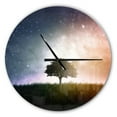 thumbnail image 1 of Designart 'Single Tree Space ' Farmhouse wall clock, 1 of 3