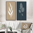 thumbnail image 1 of Designart "Singular Botany Solitary Leaf on Neutral Canvas" Flowers Framed Wall Art Set Of 2 - Traditional Beige Framed Canvas Set For Living Room Decor, 1 of 6