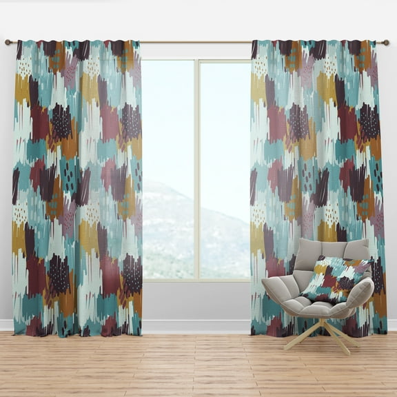 Designart 'Sketch Texture With Pattern' Modern & Contemporary Curtain Panel