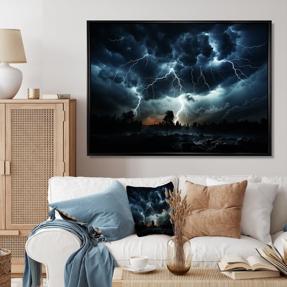 Designart "Skies in Storm" Landscapes Floater Framed Canvas Print