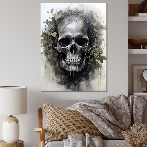 Designart "Skull magic Rest" Abstract Wall Art Living Room