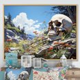 thumbnail image 1 of Designart "Skull magic Rest Pastoral" Modern Floater Framed Wall Art Living Room, 1 of 7