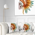 thumbnail image 1 of Designart Skull with Feathers - Abstract Throw Pillow - 18x18, 1 of 5