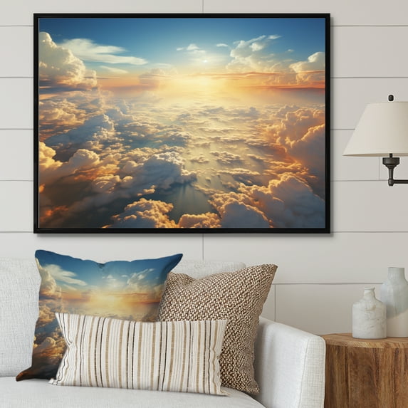 Designart "Sky Clouds" Landscapes Floater Framed Canvas Print