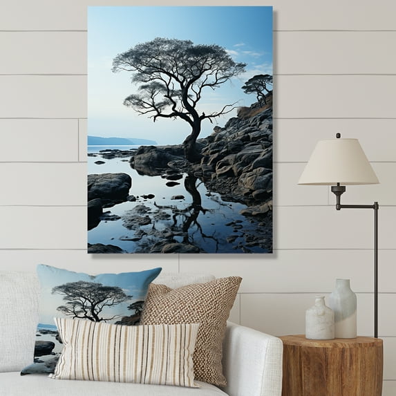 Designart "Sky Photo peaceful Horizon I" Floral Wall Art Living Room