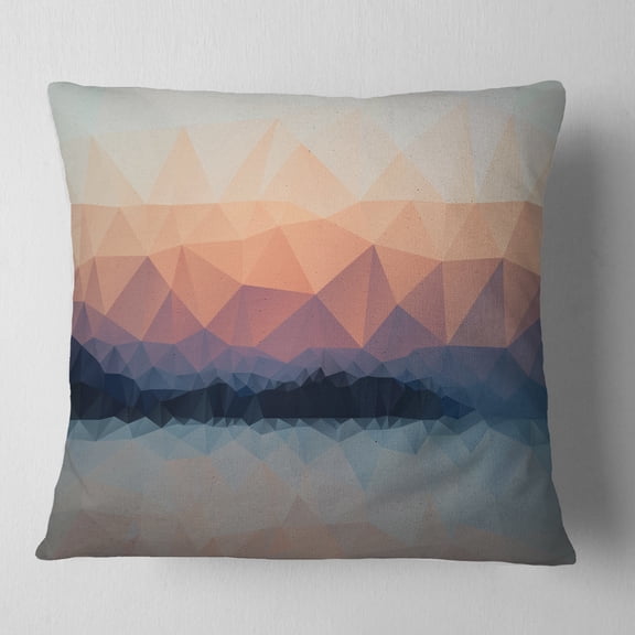 Designart Sky Sea and Beach Abstract Vector View - Seascape Throw Pillow - 18x18