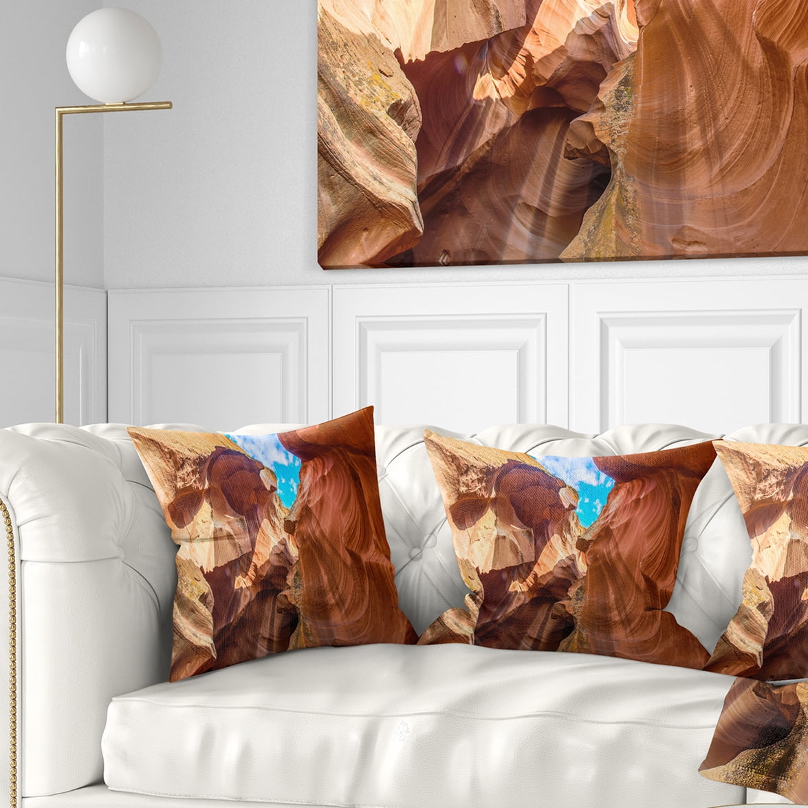 Designart Sky from Antelope Canyon - Landscape Photo Throw Pillow - 18x18