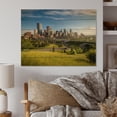 thumbnail image 1 of Designart "Skyline Calgary At Sunrise Morning Glow" Canadian Print on Natural Pine Wood, 1 of 5
