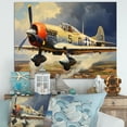 thumbnail image 1 of Designart "Skyline with the P51B Plane I" Transportation Wall Decor, 1 of 5