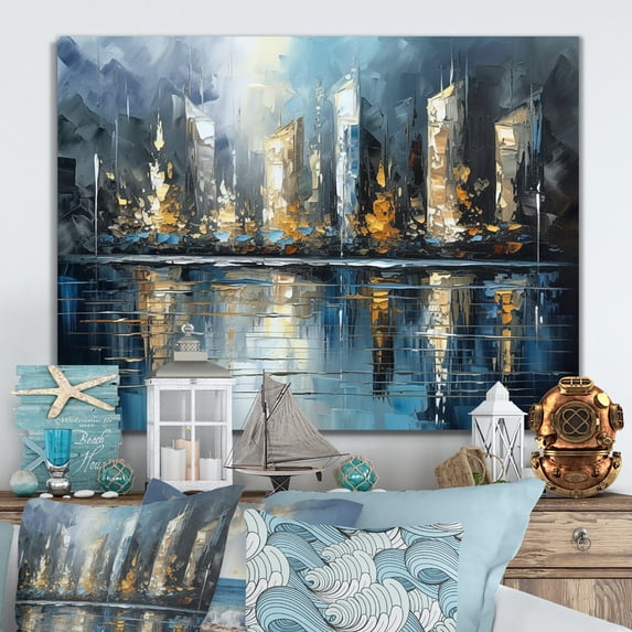 Designart "Skyscraper Abstract 3" City Metal Art Print