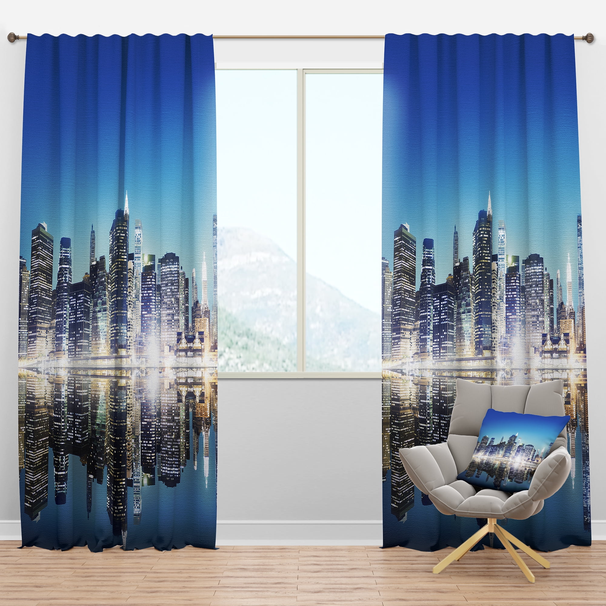 Designart 'Skyscraper on New York City' Cityscape Blackout Curtain Panel