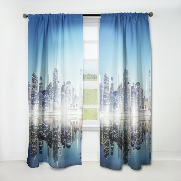 Designart 'Skyscraper on New York City' Cityscape Curtain Panel