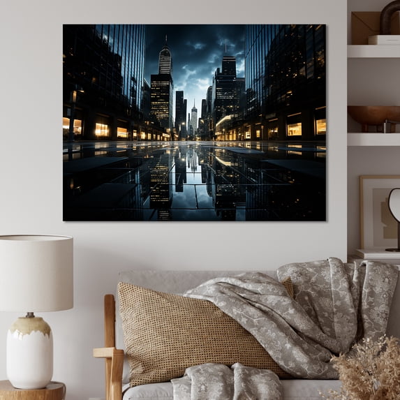 Designart "Skyscrapers Urban gracefulness V" Architecture Wall Art Living Room