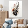 thumbnail image 1 of Designart "Sleek Black Clarinet Curves" Music Wall Decor, 1 of 1