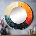 thumbnail image 1 of Designart "Sleek Serenity Mid Century wall art" Abstract Rund Mirror For Wall Decor - Large Coral Round Print Mirror - Round Mid-Century Mirror - Wall Mounted Round Large Mirror - 29" x 29", 1 of 6