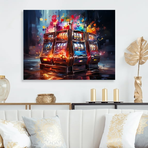 Designart "Slot Machine at the Royale Casino II" Casino & Games Metal Wall Art